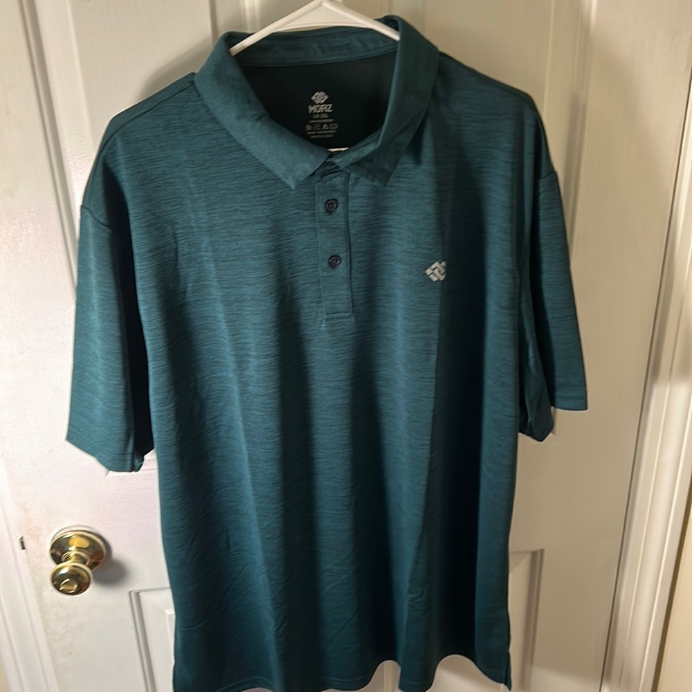 MoFiz Men's Camo Polo Golf Shirt Hiking Dry Fit Short Sleeve T-Shirts Green 2XL